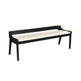 thumbnail image 2 of Rasmus Cream Faux Leather Wood Dining Bench - Black Finish, 2 of 7