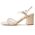 thumbnail image 2 of J. Adams Camila Sandals for Women, Square Open Toe Strappy Mid Block Heels, Elegant & Comfortable, 2 of 7