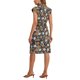 thumbnail image 3 of Vestido de Verano de Chifón Floral INSPIRE CHIC para Mujer, con Mangas Cortas, Casual, con Cintura Elástica Fruncida, Negro-Amarillo, 3 of 5
