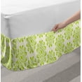 thumbnail image 2 of Abstract Bed Skirt, Natural Layout of Flower Shapes Drawn with Many Intersecting Streaks, Elastic Bedskirt Dust Ruffle Wrap Around for Bedding Decor, 4 Sizes, Yellow Green and Cream, by Ambesonne, 2 of 2