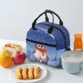 thumbnail image 4 of HUIACONG Penguin Couple Lunch Bag for Kids, Aluminum Film Material Wear Resistant Fabric Easy Clean Insulated Lunch Bag for Office School, 4 of 10