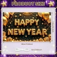 thumbnail image 2 of Gold Theme Happy New Year Banner Metallic Design New Year Display Balloon Decor Star Pattern Festive Backdrop for New Year Party Holiday Celebration Indoor Decoration, 2 of 9