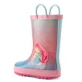 thumbnail image 3 of Kushyshoo Kids Rain Boots for Girls Toddler Waterproof Rubber Cute Mermaid Print with Easy-On Handles Size 3, 3 of 6