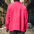 thumbnail image 4 of LISTHA Men's Casual Flap Pocket Button Front Long Sleeve Jackets Hot Pink M, 4 of 5