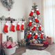 thumbnail image 4 of Xiao Hua Paquete de 6 medias navideñas de fieltro rojo para colgar en la chimenea, de 14,5 x 9,4 pulgadas, ideales para fiestas navideñas familiares., 4 of 4