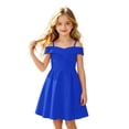 thumbnail image 2 of Angala Formal Princess Dress For Girls Short Sleeve Off The Shoulder Solid Color Girls Back To School Dresses, 2 of 4