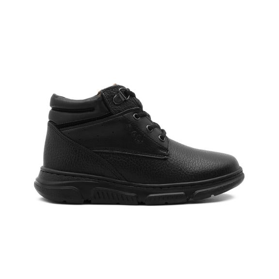 Zapato Escolar Para Niño Dogi De Piel Con Arco Suela Cosida negro 18