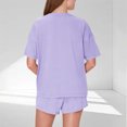 thumbnail image 3 of fatyb Women's Pajama Sets 2 Piece Short Sleeve Casual T-Shirts Sleepwear Shorts Matching Lounge Outfits, 3 of 7