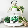thumbnail image 5 of Zomyto 7"x7" St. Patrick Day Decor - Lucky Charm Blessed Wood Box Sign St Patrick's Day Wood Block Sign Desk, 5 of 6