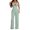 Green, variant on Women's Sleeveless High Waist Wide Leg Jumpsuit - Boho Style Romper for Summer/Fall Comfort