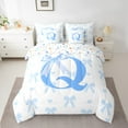 thumbnail image 2 of Erosebridal Monogrammed Q Bedding Full Size, Cute Bow-tie Bedding Sets Full Size, Initial Letter Reversible Comforter Sets with Sheets, Microfiber Room Decor, 7 Pieces, 2 of 4