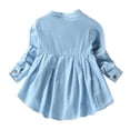 thumbnail image 2 of Baby Girls Kid Solid Denim Ruched Long Sleeve O-neck T-Shirt Tops Dress Clothing Children Spring Autumn Fashion Blouse Jacket, 2 of 7