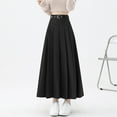 thumbnail image 3 of Zedker Dresses for Women Full Ankle Length Elastic Pleated Chiffon Long Skirt Style Black Plus M, 3 of 6