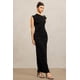 thumbnail image 4 of Vestido Jikisy sin mangas con pliegues asimétricos maxi negro, 4 of 6