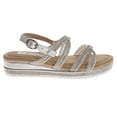 thumbnail image 2 of Badgley Mischka Girls Wedge Sandals. (Little Kids Big Kids), Silver, 2, 2 of 8