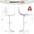 thumbnail image 3 of Fijinhom Modern Adjustable Bar Stools Set of 4, Swivel PU Leather Counter Height Chairs with Back for Kitchen Island,White, 3 of 8