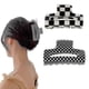 thumbnail image 1 of 2pack Hair Claw Clips Banana Hair Clips For Women Girls Vintage Design Classic Black White Lattice Print Barrettes Strong Hold Pin Teeth Clamp For Thi, 1 of 5