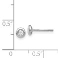 thumbnail image 2 of 14K White Gold & Rhodium Polished CZ Earrings, 2 of 2
