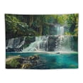 thumbnail image 5 of Creowell  Waterfall Tapestry Forest Lake Natural Tropical Rainforest Green Jungle Tree Plant Mossy Summer Rocks Scenery Home Decor Wall Hanging Art for Bedroom Dorm 40x30inch, 5 of 6