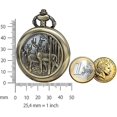 thumbnail image 4 of Reloj de bolsillo con movimiento de cuarzo japonés con caja de bronce y cadena (metal) Rojo Verde Cocina, Decoración y Otros, 4 of 4