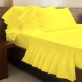 thumbnail image 2 of 4 Piece Corner Ruffle Sheet Set, 6" Inch Corner Ruffle On Flat Sheet And Pillowcases, 18 Inch Deep Pocket, 100% Egyptian Cotton, 800 TC, Olympic Queen Size, Solid Yellow, 2 of 6