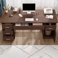 thumbnail image 3 of Computer Bedroom Desk Table Minimalist Modern Work Executive Drawers Wooden Office Desk Storage Mesa Ordenador House Furniture My Lux Decor Round, 3 of 29
