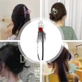 thumbnail image 3 of Skeleton Hand Headband with Gothic Flowers, Punk Style Bone Hair Accessory for Halloween, 1 Piece, 3 of 5