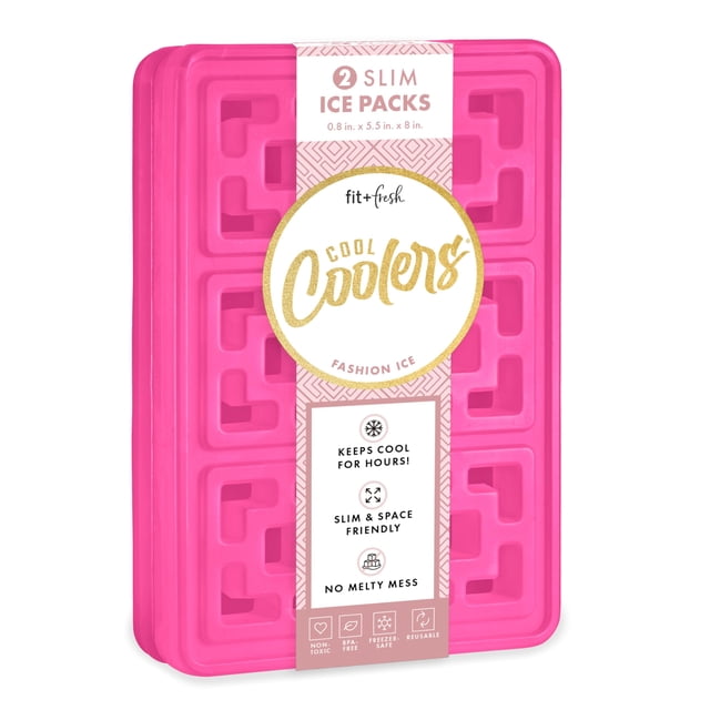 Bloques de Hielo XL Fashion Hot Pink Fit + Fresh Cool Coolers 2 unidades