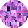 thumbnail image 1 of Ahgly Company Indoor Round Patchwork Purple Transitional Area Rugs, 8' Round, 1 of 4