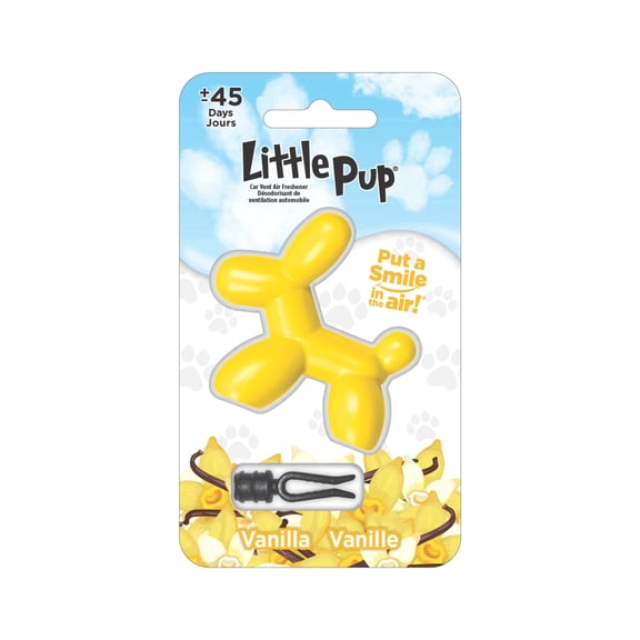 Little Pup 96602 Vanilla Scent, Car Air Freshener, Clips to A/C Air Vent, Set of 1