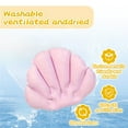 thumbnail image 5 of Inflatable Bath Pillow with Suction Cups, Terry Cloth Covered Shell Shape Bathtub Spa Pillow Comfortable Soft Cushion, Neck Support 2Pcs (Pink), 5 of 6