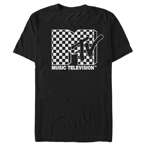 T-Shirt Logo MTV et Checker pour Hommes - Black - Très Grand