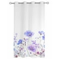 thumbnail image 2 of nqOlkjepod Outdoor Curtains for Patio Waterproof, Watercolor Flowers Outdoor Privacy Panels Grommet, Cottagecore Blooms Blue Purple Floral Blackout Outside Curtains for Porch/Cabana 54"x95", 1 Panel, 2 of 8