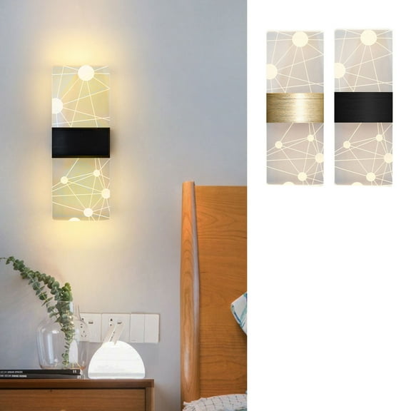 LiUMX Modern Warm LED Wall Light | Golden Acrylic Wired Wall Sconce | 6W Indoor Lighting for Living Room Bedroom Bathroom Hallway Stairs | Includes Mounting Kit