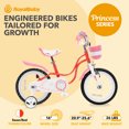 thumbnail image 3 of RoyalBaby Princess Girl Bicycle 16" with Training Wheels & Kickstand, Swan/Red, 3 of 12