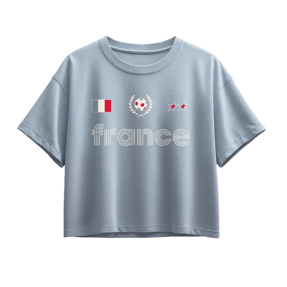 Instant Message - France Soccer Jersey - Youth Girls Boxy T-Shirt