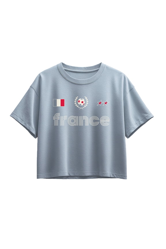 - France Soccer Jersey Short Sleeve Boxy Graphic T-Shirt