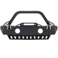 thumbnail image 5 of CCIYU Texture Black Front Bumper with D-ring & Winch Plate Compatible for 2007-2018 for Chevrolet Wrangler JK, 5 of 5