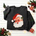thumbnail image 6 of Women's Christmas Santa Print Sweatshirt, X-mas Party Holiday Crewneck Long Sleeve Fleece Lined Relaxed Tops, S-XXL, 6 of 7