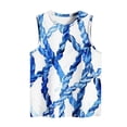 thumbnail image 3 of UPPADA Débardeurs Graphiques pour Femmes Coupe Ample T-Shirts Décontractés Ourlet Fluide Col Rond Tendance Sans Manches Hauts d'Été Vêtements de Plage Vacances Tenues Acheter de Nouveau Commandes Mes Commandes Passées Bleu,P, 3 of 4