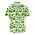 thumbnail image 4 of cllios St Patricks Day Mens Hawaiian Shirt Funny Irish Shamroak Beach Tshirts Short Sleeve Green Button Down Aloha Party Tops, 4 of 5
