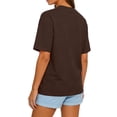 thumbnail image 4 of KDDYLITQ Womens Oversized T Shirts Loose Fit Crewneck Short Sleeve Tops Summer Casual Shirt 2026 Basic Tee Coffee 2XL, 4 of 4