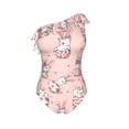 thumbnail image 4 of Yiaed Easter Rabbit Print Women One Piece Swimsuits Tummy Control One Shoulder Bathing Suits Pattern Ruffle Swimwear-Large, 4 of 8