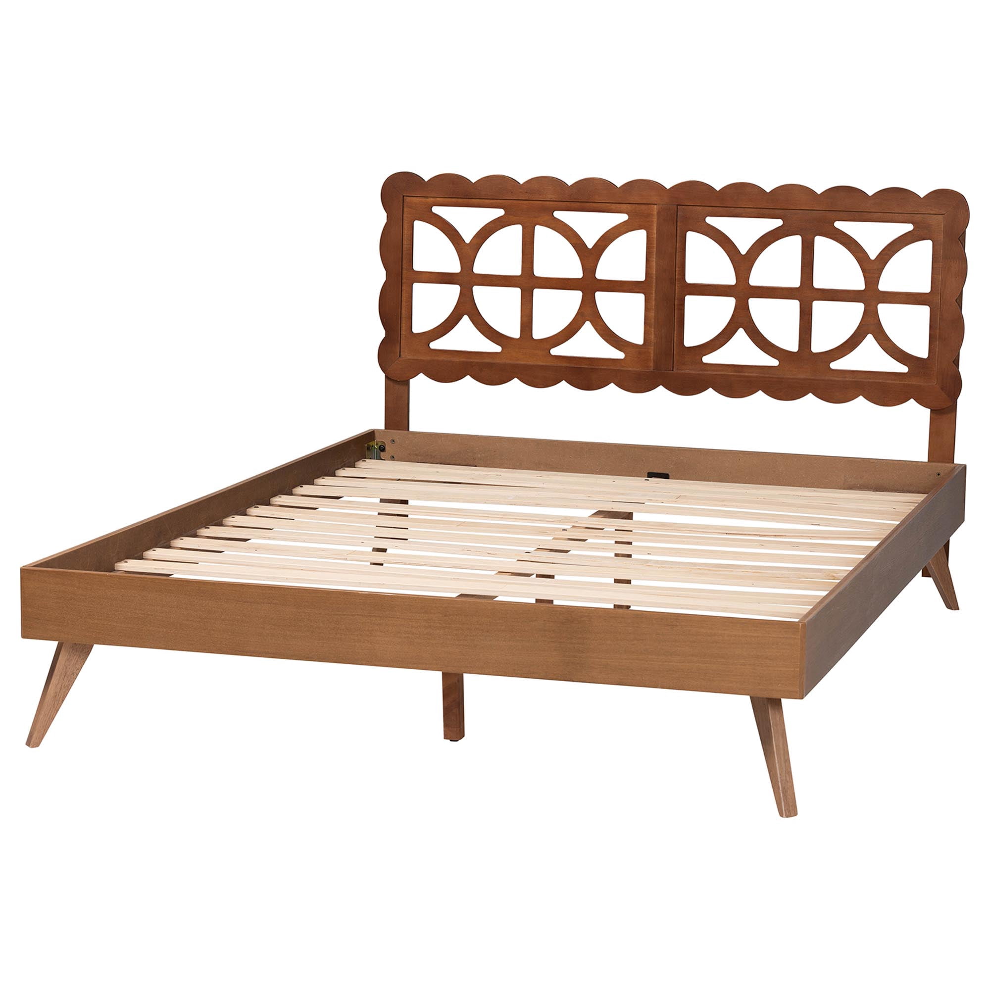 Baxton Studio Shukura Modern Platform Bed, Queen, Ash Walnut