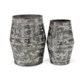 thumbnail image 3 of Cheungs Outdoor Themes Set Of 2 Galvanized Barrel Planters, 3 of 4