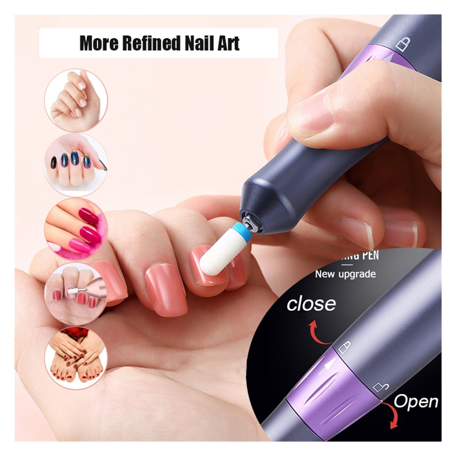 Portable Rechargeable Nail Drill Machine, Electric Nail File For Manicure, Electric Manicure Drill Nail Polisher With LCD Display ,Low Noise