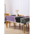 thumbnail image 3 of Purple Black Rectangle Tablecloth, Farmhouse Striped Modern Abstract Art Waterproof & StainResistant Tablecloth, Washable Oil-proof Table Cover for Dining/Party/Wedding/Camping/Buffet 54x108 In, 3 of 9