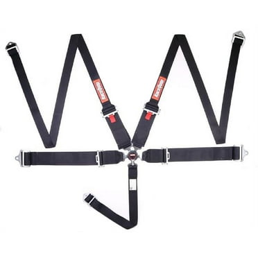 RaceQuip 745005RQP 5 Point Harness Camlock SFI 16.1 Pull Down Adjust Bolt-On/Wrap Around Individual Harness Black