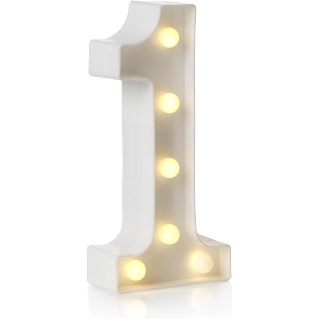 Yazoeia LED Alphabet Letter & Number Light Sign Decorations Lamp for Home Birthday Party Event Night Lights 22cm (1) CJB12-44800