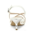 thumbnail image 4 of BLISSFUL STEP Women's Slingback Strappy Stiletto Heels Sandals White 9.5, 4 of 8